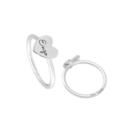 Anel Personalizado Coração Prata 925