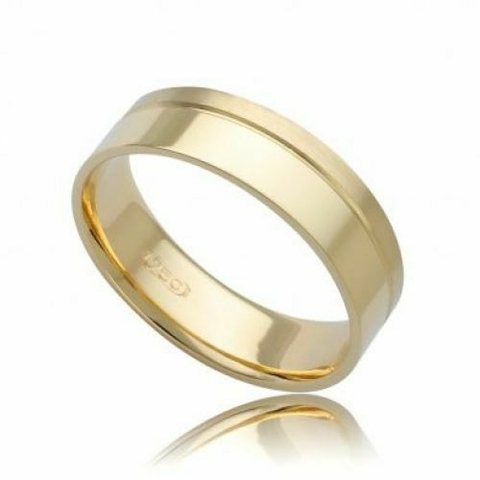 Aliança Semi-Anatômica Ouro 18k Ref: 5302