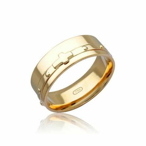 Aliança Semi-Anatômica Terço Premium Ouro 18k Ref: 5409