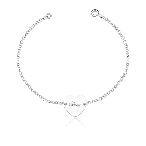 Pulseira Personalizada Coração Nome Prata 925