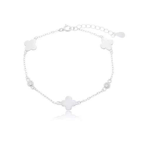 Pulseira Trevo com Zircônia Prata 925
