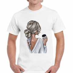 Imagen de Remera Dama Mujer Chica Girl Cafe Coffee Art