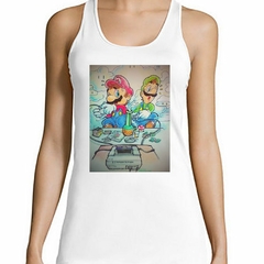 Musculosa Deportiva Mario Y Luigi Jugando Consola Bong Chill