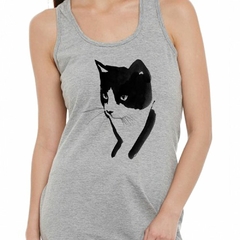 Musculosa Deportiva Gato Negro Y Blanco Painting - comprar online