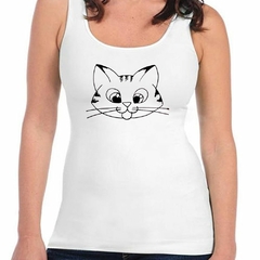 Musculosa Deportiva Gato Cara Sacando Lengua Vector - comprar online