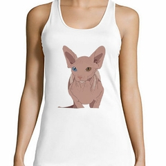 Musculosa Deportiva Gato Sphynx Dibujo Painting