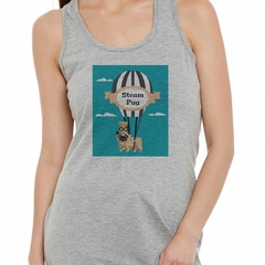 Musculosa Deportiva Steam Pug Perro Volando