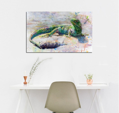Cuadro Iguana Animales Watercolor Wilf Life Reptil