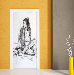 Vinilo Para Puerta Dibujo Lapiz Arte Ilustracion #9