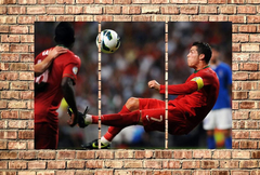 Cuadro Triptico Cristiano Ronaldo Cr7 Futbol #1