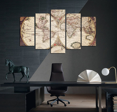 Cuadro Vintage Mapa Mundo Antiguo