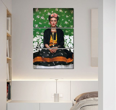 Cuadro Triptico Frida Kahlo Verde Green Mexico