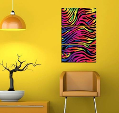 Cuadro Triptico Animal Print Rainbow Arcoiris