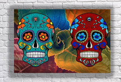 Cuadro Calavera Colores Mexico #2