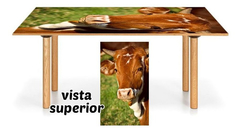 Vinilo Para Mesa Vaca Animal Campo Pasto Verde #4