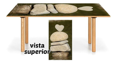 Vinilo Para Mesa Piedras Agua Lago #5