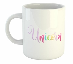 Taza Unicorn Letras Texto Colores