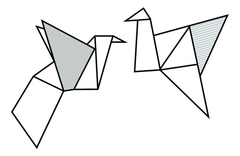 Cuadro Origami Gruya Love Pajaro Amor Minimalista