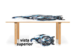 Vinilo Para Mesa Tigre Watercolor Style Azul Blue