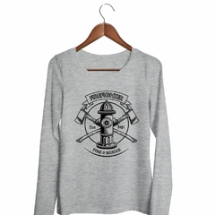 Remera Manga Larga Bombero Fuego Rescatista Hacha - comprar online