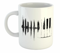 Taza Piano Dibujo Musica Arte Teclas