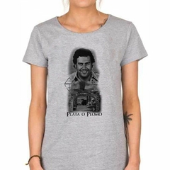 Imagen de Remera Pablo Escobar Dibujo Plata O Plomo