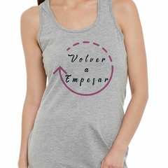 Musculosa Deportiva Volver A Empezar Frase Ciclo Vida Flecha