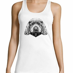 Musculosa Deportiva Perro Cocker Cara Pintura Art - comprar online