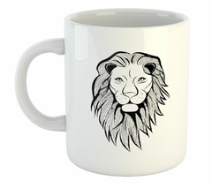 Taza Leon Con Melena Art Vector