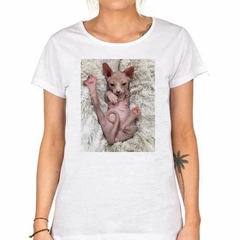 Remera Gato Sphynx Bebe Descansando - comprar online