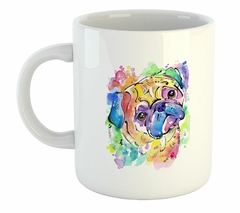 Taza Pug Art Watercolor