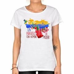 Remera Mapa De Venezuela Paraiso Mujer Playa Flo en internet