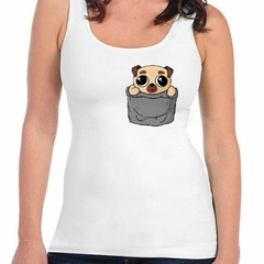 Musculosa Deportiva Pug Chiquito En El Bolsillo