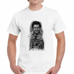 Remera Pablo Escobar Dibujo Plata O Plomo - tienda online