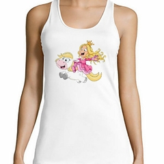 Musculosa Deportiva Princesa Montando Un Unicornio M2