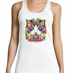 Musculosa Deportiva Gato Colorido Vector Art - comprar online