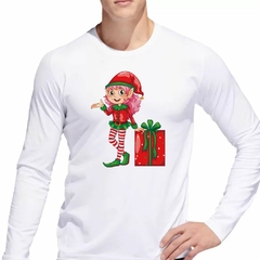 Remera Manga Larga Elfo Navidad Regalo Sorpresa M2