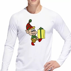 Remera Manga Larga Elfo Navidad Regalo Sorpresa