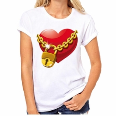 Imagen de Remera Lock Heart Red Candado Corazon Diseño