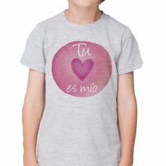 Remera Tu Corazon Es Mio Rosado Frase - TiendaCubik