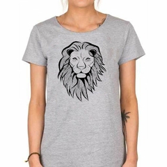 Remera Leon Con Melena Art Vector - comprar online