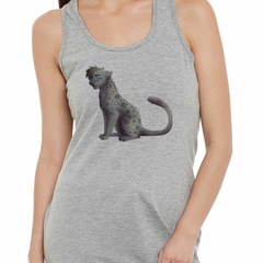 Musculosa Deportiva Gato Con Manchas Triste