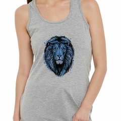 Musculosa Deportiva Leon Azul Cara Salvaje Animal