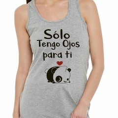 Musculosa Deportiva Solo Tengo Ojos Para Ti Oso Panda - comprar online