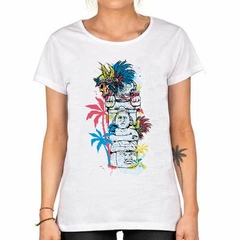 Imagen de Remera Buda Arte Calavera Plumas Palmeras