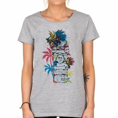 Remera Buda Arte Calavera Plumas Palmeras