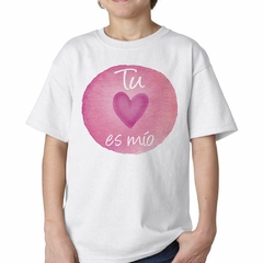 Remera Tu Corazon Es Mio Rosado Frase - comprar online