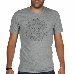 Remera Leon Melena Dibujo Lineas Art