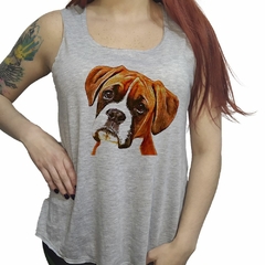 Musculosa Perro Boxer Dibujo Art