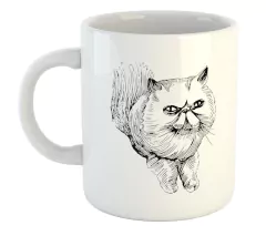Taza Gato Persa Dibujo Art